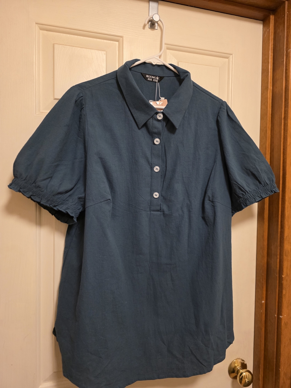 BloomChic Teal Short Sleeve Button Polo